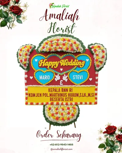 Karangan Papan Bunga Pernikahan di Tlogosari